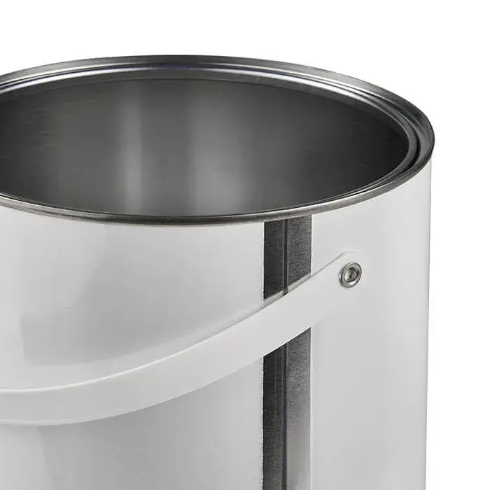 5 Litre Plain Lever Lid Tin in White with Plastic Handle - Image 3